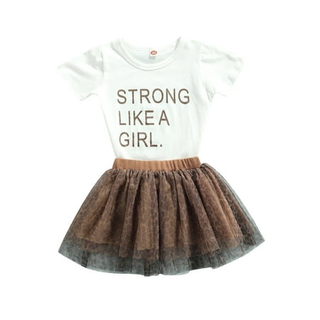 Girl Kids Letter Print O-Neck Short Sleeve Tops and Leopard Print Midi Skirt
Girl Kids Letter Print O-Neck Short Sleeve Tops and Leopard Print Midi Skirt
