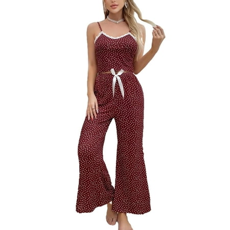 Cute Spaghetti Strap Pant Sets Sleeveless Burgundy Womens Pajama Sets (Women s)
Cute Spaghetti Strap Pant Sets Sleeveless Burgundy Womens Pajama Sets (Women s)