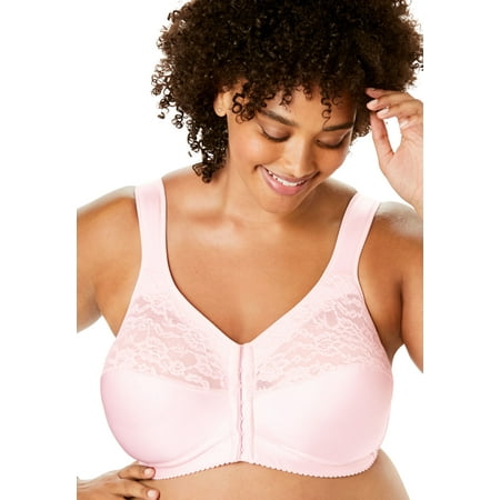 Comfort Choice Women s Plus Size Easy Enhancer Front-Close Wireless Bra Bra