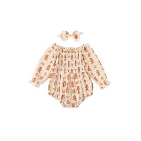 Calsunbaby Girls Christmas Romper Gingerbread Man Print Jumpsuits and Headband
Calsunbaby Girls Christmas Romper Gingerbread Man Print Jumpsuits and Headband