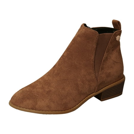 SEMIMAY Fashion Women Flock Solid Color Autumn Thick Sole Square Heels Zipper Short Booties Round Toe Shoes Brown
SEMIMAY Fashion Women Flock Solid Color Autumn Thick Sole Square Heels Zipper Short Booties Round Toe Shoes Brown