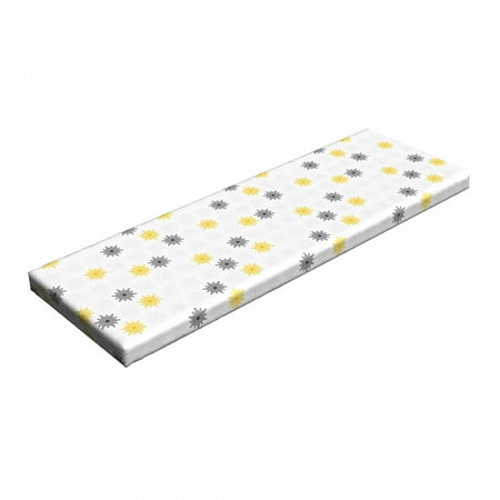 Grey and Yellow Bench Pad Moroccan Style Modern Sun Beam Flowers with Rounds Dots Image HR Foam Cushion with Decorative Fabric Cover 45 x 15 x 2 Black and Pale Grey by Ambesonne
Grey and Yellow Bench Pad Moroccan Style Modern Sun Beam Flowers with Rounds Dots Image HR Foam Cushion with Decorative Fabric Cover 45 x 15 x 2 Black and Pale Grey by Ambesonne