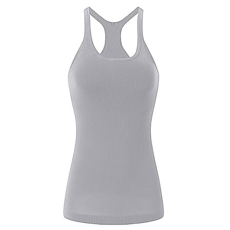 Inkach Womens Solid Tops Sleeveless O-Neck Yoga Vest Shirt Workout Tees With Chest Pad
Inkach Womens Solid Tops Sleeveless O-Neck Yoga Vest Shirt Workout Tees With Chest Pad