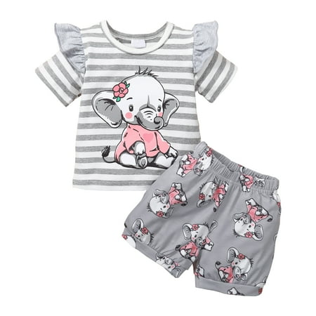 Infant Baby Girls Clothes 3 Months Baby Girls Summer Short Outfit Sets 6 Months Short Sleeve Tops Elastic Shorts 2PCS Set Gray
Infant Baby Girls Clothes 3 Months Baby Girls Summer Short Outfit Sets 6 Months Short Sleeve Tops Elastic Shorts 2PCS Set Gray