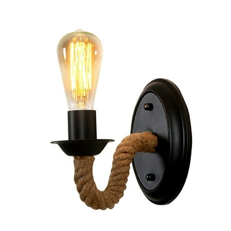 Hemp Rope Wall Light E27 Bulb Bedside Wall Lamp Decorative Retro Wall Light Compact Antique Loft Rope Light Durable for Home
Hemp Rope Wall Light E27 Bulb Bedside Wall Lamp Decorative Retro Wall Light Compact Antique Loft Rope Light Durable for Home