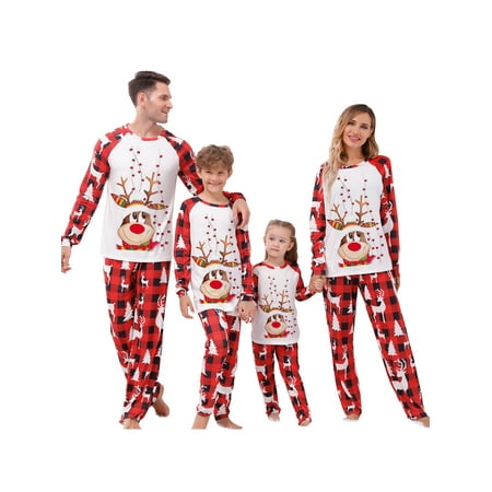 Ma&Baby Christmas Family Pajamas Matching Set Elk Print Long Sleeve Tops and Plaid Pants
Ma&Baby Christmas Family Pajamas Matching Set Elk Print Long Sleeve Tops and Plaid Pants