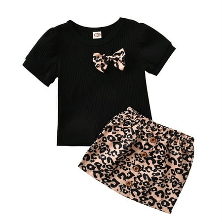 B91xZ Toddler Girl Outfits Summer Toddler Baby Girls Clothes Solid Color T Shirt + Leopard Print Skirt with Belt Cute Summer Black Sizes 6-9 Months
B91xZ Toddler Girl Outfits Summer Toddler Baby Girls Clothes Solid Color T Shirt + Leopard Print Skirt with Belt Cute Summer Black Sizes 6-9 Months