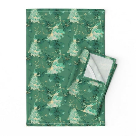Printed Tea Towel Linen Cotton Canvas - White Peacock Birds Elegant Green Print Decorative Kitchen Towel by Spoonflower
Printed Tea Towel Linen Cotton Canvas - White Peacock Birds Elegant Green Print Decorative Kitchen Towel by Spoonflower
