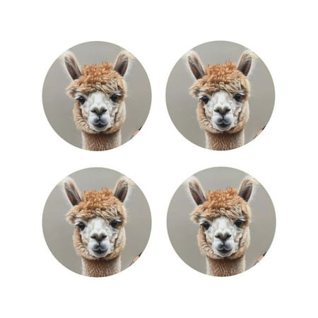 Leather Coasters Set of 4 - Realistic Llama Portrait Lightweight Non-Slip Drink Coasters for Desk Anti-Scalding Desk Cup Coasters for Office Table Decor Round Shape
Leather Coasters Set of 4 - Realistic Llama Portrait Lightweight Non-Slip Drink Coasters for Desk Anti-Scalding Desk Cup Coasters for Office Table Decor Round Shape