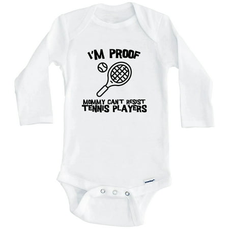 I m Proof Mommy Can t Resist Tennis Players Funny Tennis One Piece Baby Bodysuit (Long Sleeve) 6-9 Months White
I m Proof Mommy Can t Resist Tennis Players Funny Tennis One Piece Baby Bodysuit (Long Sleeve) 6-9 Months White