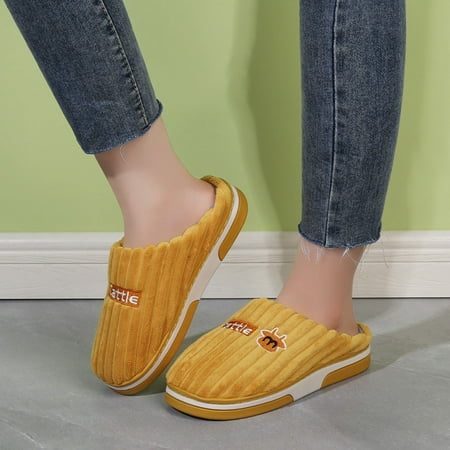 Ladies Fashion Solid Color Plush Warm Flat Bottomed Casual Cotton Slippers Yellow 8
Ladies Fashion Solid Color Plush Warm Flat Bottomed Casual Cotton Slippers Yellow 8
