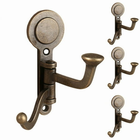 Rustic Swivel Coat Hooks - Heavy Duty Zinc Alloy Double Hooks for Wall Mounted Storage in Bathroom Kitchen Garage or RV - Vintage Decorative Cast Iron Design (4PCS)
Rustic Swivel Coat Hooks - Heavy Duty Zinc Alloy Double Hooks for Wall Mounted Storage in Bathroom Kitchen Garage or RV - Vintage Decorative Cast Iron Design (4PCS)