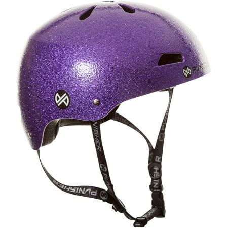 Punisher Skateboards Pro 13-Vent Purple Flake Dual Safety Certified BMX Bike and Skateboard Helmet, Youth Medium/Large