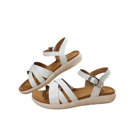 Rotosw Women s Flat Sandals Open Toe Casual Sandals Slingback Summer Shoes White 7.5
Rotosw Women s Flat Sandals Open Toe Casual Sandals Slingback Summer Shoes White 7.5