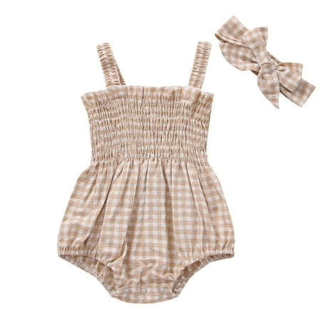 MERSARIPHY Newborn Baby Girl Summer Clothes Cotton Linen Bodysuit Romper Floral Pleated Tops with Headband (0-3 Months Plaid)
MERSARIPHY Newborn Baby Girl Summer Clothes Cotton Linen Bodysuit Romper Floral Pleated Tops with Headband (0-3 Months Plaid)