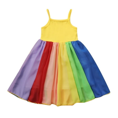 2023 Summer Savings Girls Dress PEZHADA Toddler Baby Girls Sleeveless Rainbow Printed Suspender Princess Dress Yellow 110
2023 Summer Savings Girls Dress PEZHADA Toddler Baby Girls Sleeveless Rainbow Printed Suspender Princess Dress Yellow 110