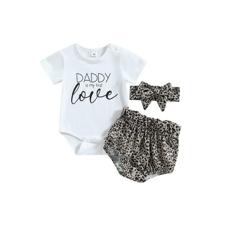 Tsseiatte Baby Girls Shorts Set Short Sleeve Letters Print Romper Leopard Print Shorts with Hairband
Tsseiatte Baby Girls Shorts Set Short Sleeve Letters Print Romper Leopard Print Shorts with Hairband