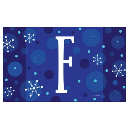 Toland Home Garden Winter Snowflakes Monogram Doormat - Polyester / Rubber