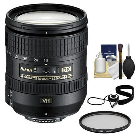 Nikon 16-85mm f\/3.5-5.6 G ED AF-S DX VR Zoom-Nikkor Lens + Hoya UV Filter + Kit for D3200, D3300, D5300, D5500, D7100, D7200 DSLR Cameras