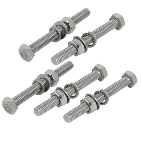 Unique Bargains 5pcs 304 Stainless Steel M6x60mm Hex Bolts w Nuts and Washers Assortment Kit
Unique Bargains 5pcs 304 Stainless Steel M6x60mm Hex Bolts w Nuts and Washers Assortment Kit