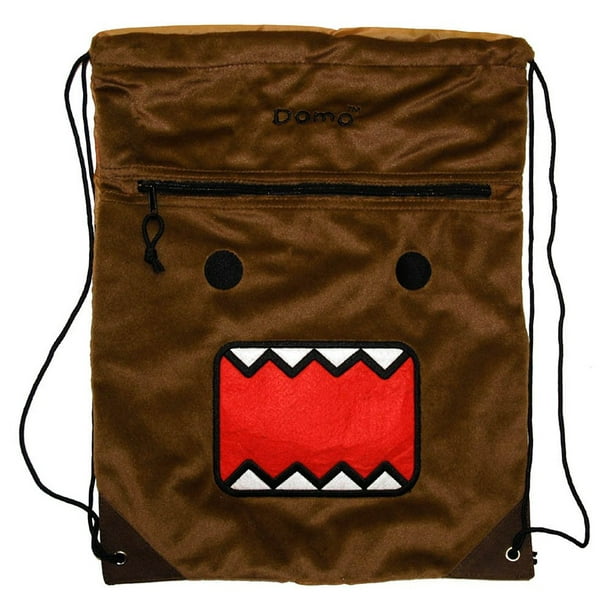 Domo Drawstring Backpack, One zipper closure pocket on front and one interior compartment. From USA