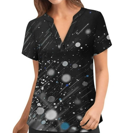Women s Tunic Tops Nurse Shirts Medical Uniforms Women s Fashion V Neck Cross Printing Nursing Uniform Short Sleeve Tops Black S
Women s Tunic Tops Nurse Shirts Medical Uniforms Women s Fashion V Neck Cross Printing Nursing Uniform Short Sleeve Tops Black S