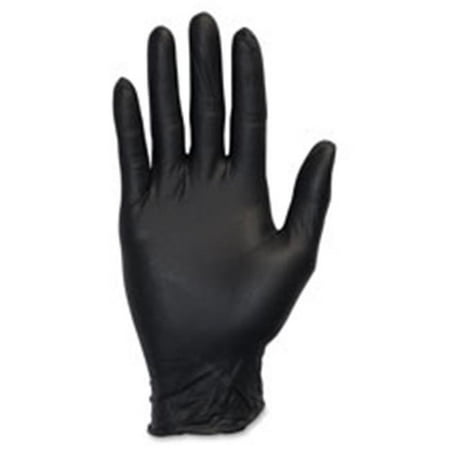 The Safety Zone SZNGNEPLGK 4 mil Medical Nitrile Exam Gloves - Black Large