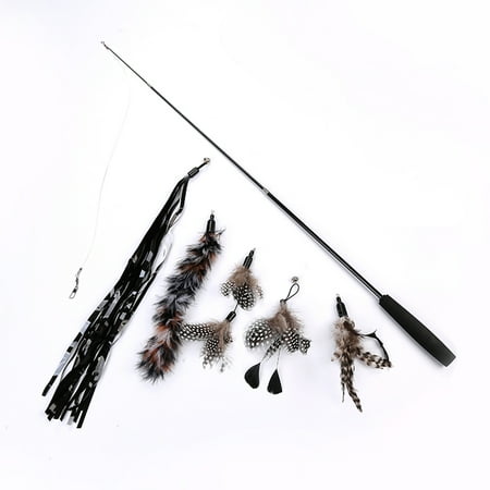 NICEXMAS 6 Pcs in 1 Set Telescopic Three Section Handle and Cat Teaser Cat Flirting Stick Toys Pet Supplies Ring Bell Feather Pendant Accessories Cat Teasing Toy for Interactive Playing (Black)
NICEXMAS 6 Pcs in 1 Set Telescopic Three Section Handle and Cat Teaser Cat Flirting Stick Toys Pet Supplies Ring Bell Feather Pendant Accessories Cat Teasing Toy for Interactive Playing (Black)