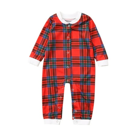 Tangnade home pajamas Baby Christmas Bear Plaid Prints Family Matching Long Sleeve Romper Jumpsuit Parent-child outfit Red 90
Tangnade home pajamas Baby Christmas Bear Plaid Prints Family Matching Long Sleeve Romper Jumpsuit Parent-child outfit Red 90