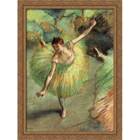 Dancer Tilting 28x36 Large Gold Ornate Wood Framed Canvas Art by Edgar Degas