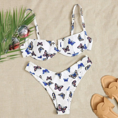 Finelylove Swimsuit Women Two Piece Lightly Lined Sport Bra Style High Waist White L
Finelylove Swimsuit Women Two Piece Lightly Lined Sport Bra Style High Waist White L
