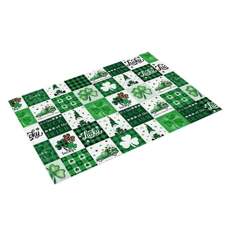 St. Patricks s Day Placemats Irish Day Plaid Decorative Placemats Insulated outside Dinner Table Set Plate Mats And Kitchen Table Mats Set Glass Dining Table Set for 4 Woven Charger
St. Patricks s Day Placemats Irish Day Plaid Decorative Placemats Insulated outside Dinner Table Set Plate Mats And Kitchen Table Mats Set Glass Dining Table Set for 4 Woven Charger