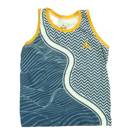 Pre-owned Air Jordan Boys White | Teal | Yellow Tank Top size: 4T