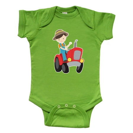 Inktastic Farmer on tractor Gift Baby Boy Bodysuit