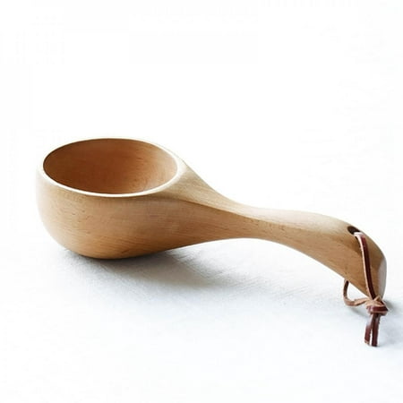 

Newway Japanese-style Wooden Scoop Short Handle Kitchen Water Rice Scoop Bath Sauna Wooden Bucket Spoons Kitchen Utensil Tableware