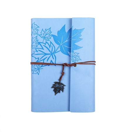 Loose-leaf Refillable Notebook with Leaf Pendant on the Strap for Male Female or Students Light Blue A5 
Loose-leaf Refillable Notebook with Leaf Pendant on the Strap for Male Female or Students Light Blue A5
