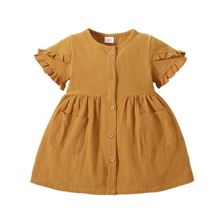 2T Baby Girls Clothes Baby Girls Dress Short Sleeve Round Neckline Dress 2-3T Toddler Girls Solid Color Dress Yellow
2T Baby Girls Clothes Baby Girls Dress Short Sleeve Round Neckline Dress 2-3T Toddler Girls Solid Color Dress Yellow