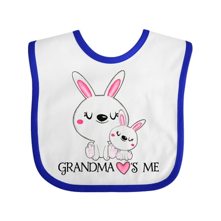 Inktastic Grandma Loves Me- bunny family Gift Baby Boy or Baby Girl Bib