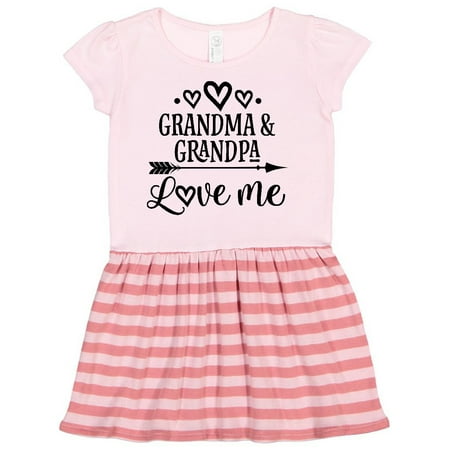 Inktastic Grandma Grandpa Love Me Arrow Gift Toddler Girl Dress