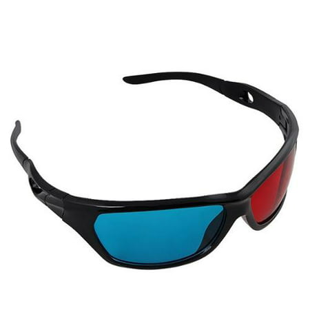 Insten 1 Pair Black Frame Red Blue 3D Glasses For Dimensional Anaglyph Movie Video Game DVD HDTV LCD LED TV Home Theater