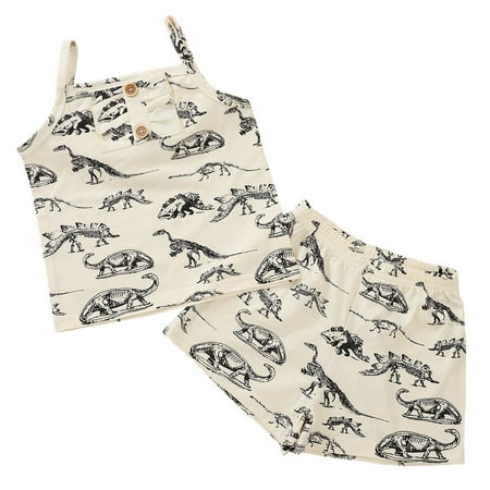 Toddler Girls Boys Sleeveless Cartoon Dinosaur Printed Lovely Suspenders Tops Summer Short Pants Outfits Baby Outwear
Toddler Girls Boys Sleeveless Cartoon Dinosaur Printed Lovely Suspenders Tops Summer Short Pants Outfits Baby Outwear
