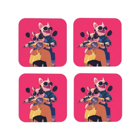 Leather Coasters Set of 4 - Cool French Bulldog No.145 Lightweight Non-Slip Drink Coasters for Desk Anti-Scalding Desk Cup Coasters for Office Table Decor Square
Leather Coasters Set of 4 - Cool French Bulldog No.145 Lightweight Non-Slip Drink Coasters for Desk Anti-Scalding Desk Cup Coasters for Office Table Decor Square