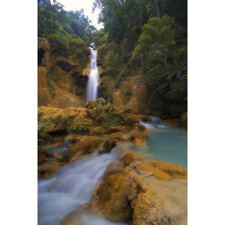 Scenic Waterfall Luang Prabang Laos Stretched Canvas - Carson Ganci Design Pics (22 x 34)