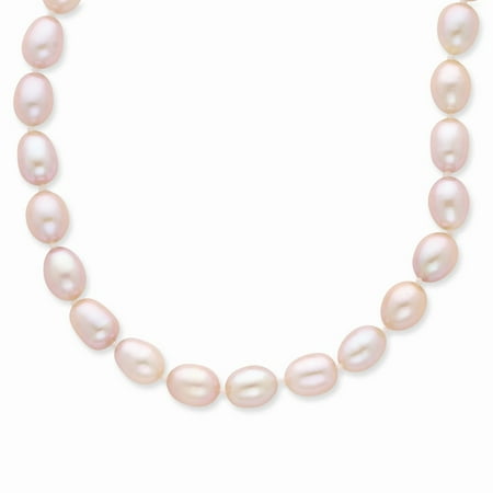 14k Yellow Gold 16in 7.5mm Purple Potato Freshwater Cultured Pearl Necklace