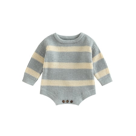 Lieserram Baby Boy Girl Knit Stripe Romper Oversize Long Sleeve Top Onesie Toddler Fall Winter Clothes for 3 6 9 12 18 24 Months
Lieserram Baby Boy Girl Knit Stripe Romper Oversize Long Sleeve Top Onesie Toddler Fall Winter Clothes for 3 6 9 12 18 24 Months