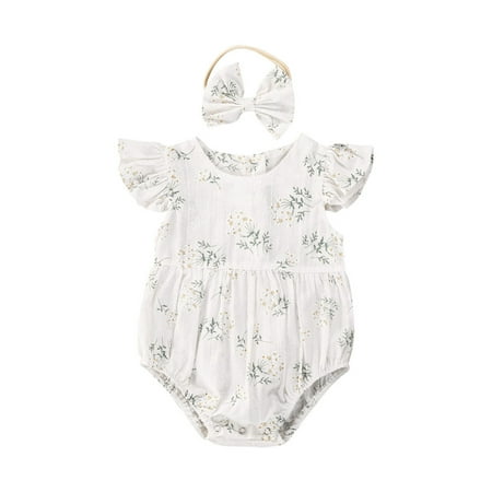 Douhoow Newborn Baby Girls Rompers Infant Ruffle Cotton Floral Print Jumpsuits Sunsuit Hairband
Douhoow Newborn Baby Girls Rompers Infant Ruffle Cotton Floral Print Jumpsuits Sunsuit Hairband