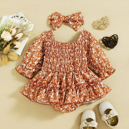 BULLPIANO Baby Girls Romper Set Long Sleeve Print T-Shirt Dress and Bowknot Hairband
BULLPIANO Baby Girls Romper Set Long Sleeve Print T-Shirt Dress and Bowknot Hairband