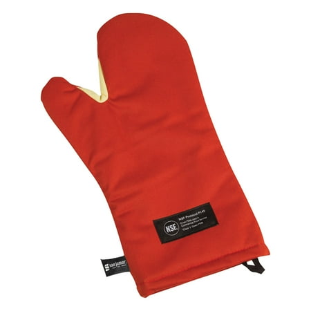 San Jamar CTC15 15 Conventional Oven Mitt - Poly Cotton Red-Each