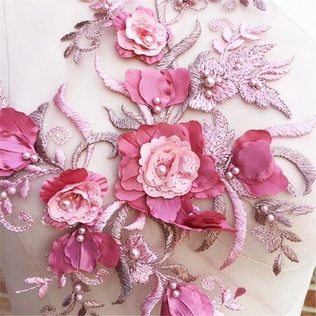 Lacyie Beading Three-Dimensional Lace Flower Accessories Lace Applique n