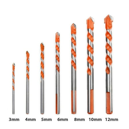 7pcs Multifunctional Alloy Tile Drill Bit Ceramic Glass Punching Hole Working